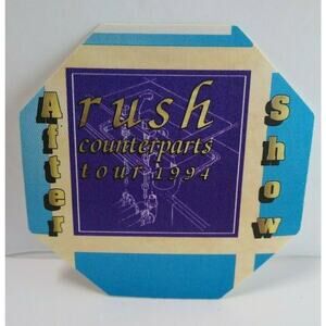 Rush Counterparts Backstage Pass Original 1994 Hard Rock Music After Show Blue